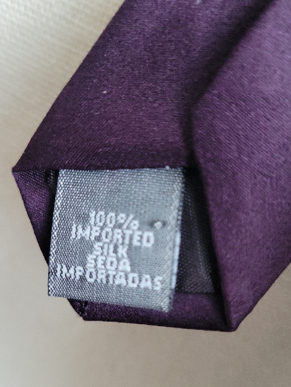Stafford Executive Silk Deep Plum Eggplant Tie With Subtle Sheen - Picture 4 of 5